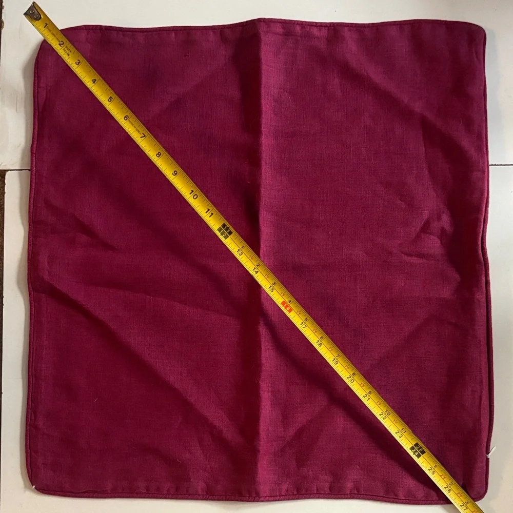 SFERRA Deep Raspberry Linen Pillow Case Cover set of 2